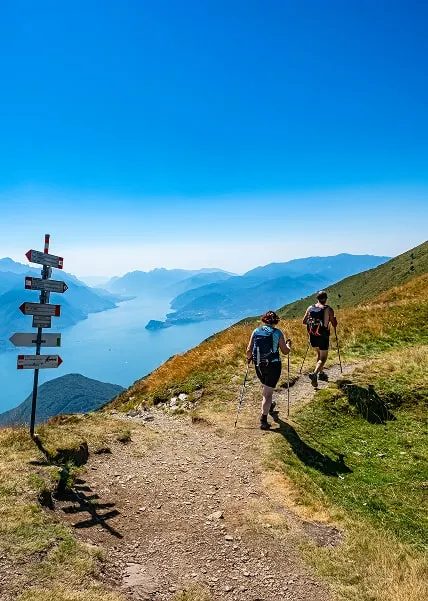 Lake Como mountain hiking people